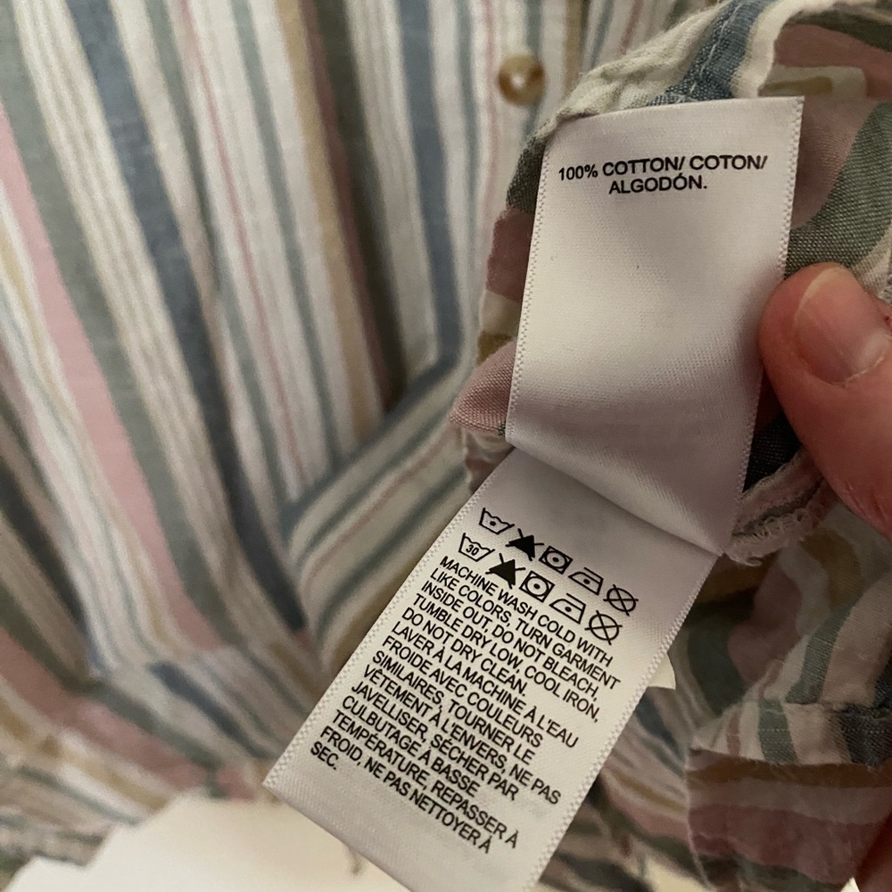 Lucky Brand Women's Pastel Striped Button Down Workwear Shirt Size Large - Picture 8 of 8